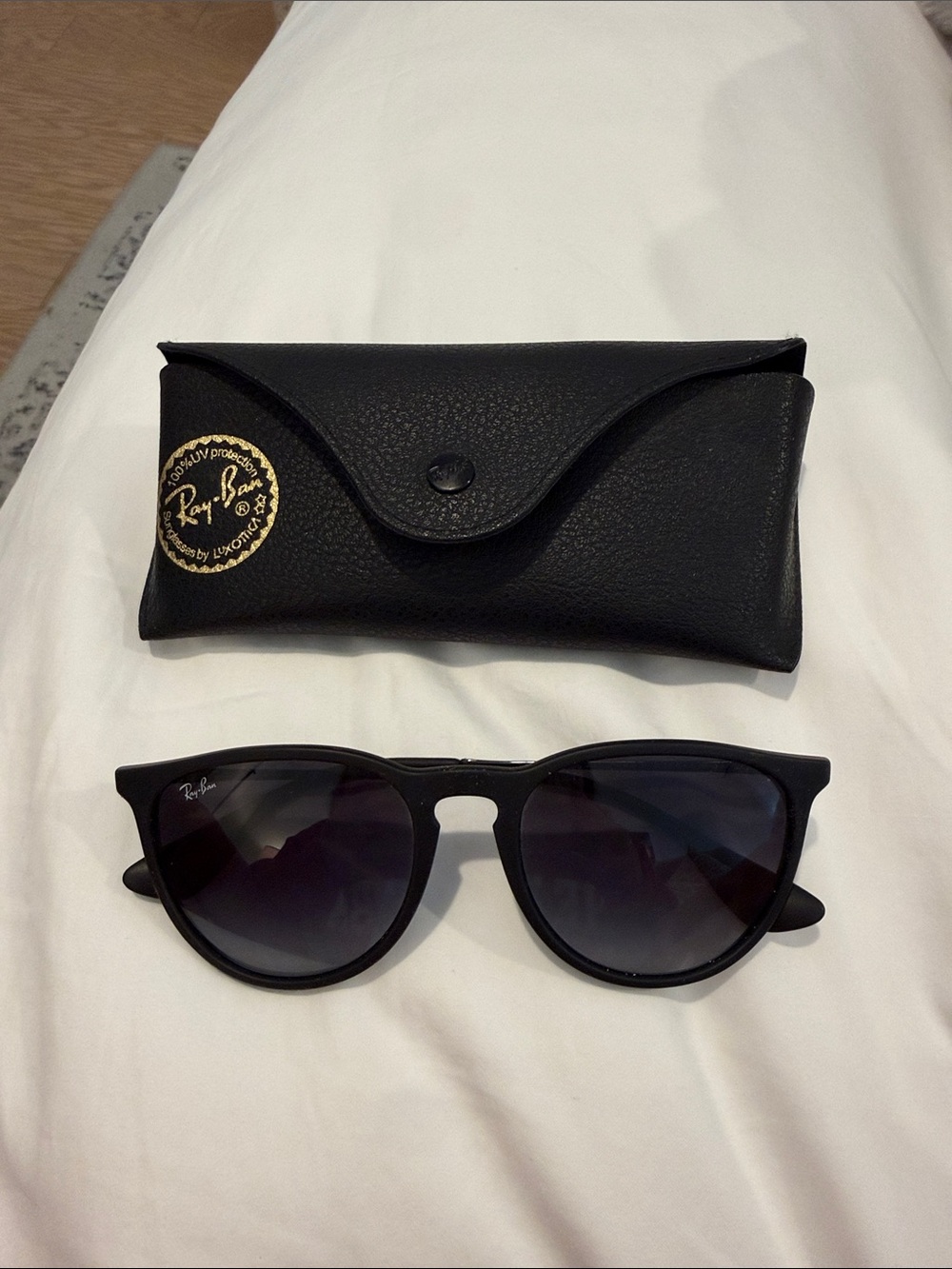 Ray-Ban Matte Black Frame Sunglasses with Black Case